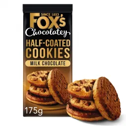 Fox's  Chocolate Half Coated Cookie 175g (6.2oz) X 8