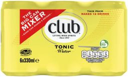 Club Tonic Water Can 6 Pk 330ml (11.2fl oz) X 4