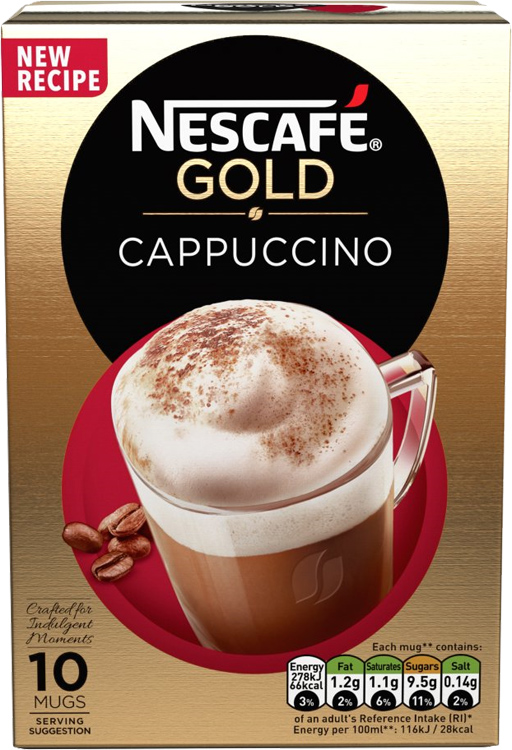Nescafe Gold Cappuccino Sachets 124g (4.4oz) X 6 Food Ireland Wholesale