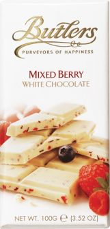Butlers White Chocolate with Mixed Berry Bar 100g (3.5oz) X 10