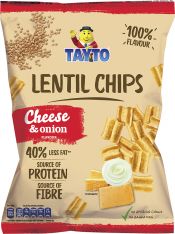 Tayto Lentil Chips Cheese & Onion 110g (3.9oz) X 12