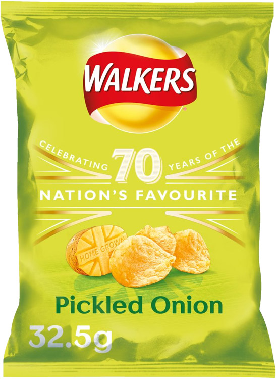 Walkers Pickle Onion 32.5g (1.1oz) X 32 Food Ireland Wholesale