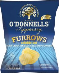 O' Donnells Furrows Salt & Vinegar 50g (1.8oz) X 32
