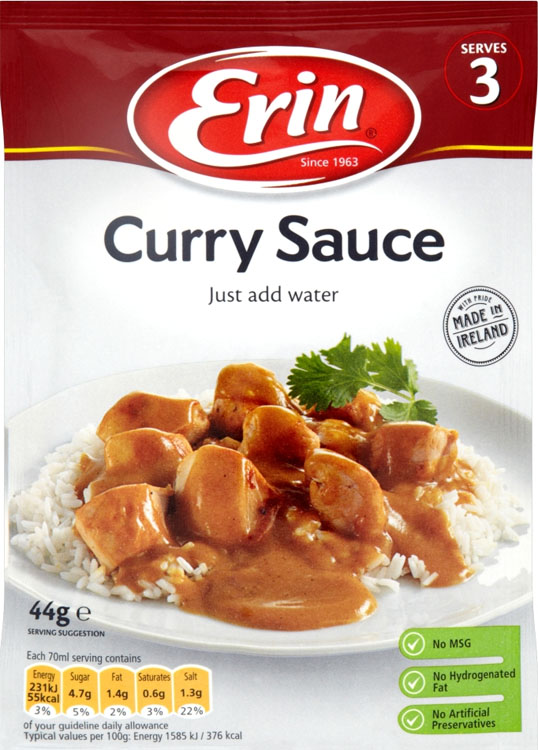 Erin Curry Sauce 44g (1.6oz) X 24 Food Ireland Wholesale
