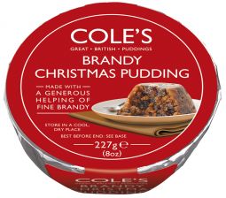 Cole's Brandy Christmas Pudding 227g (8oz) X 12